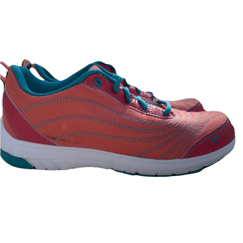 Women's 8 M Ryka Sneakers Tennis Shoes Peach Orange Teal Guc